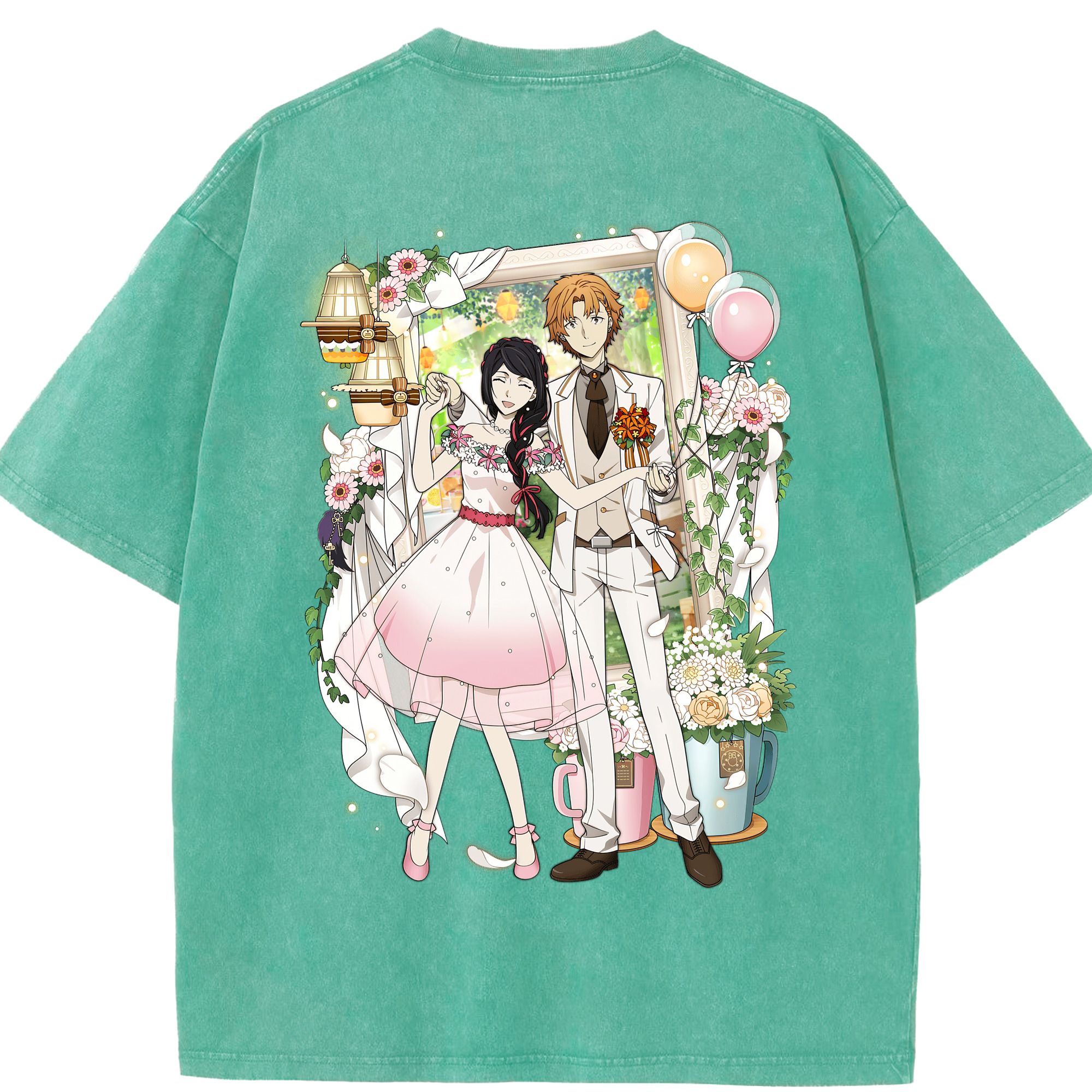 （画像用） 文豪ストレイドッグス Bungo Stray Dogs 綿100% ヴィンテージ風 半袖Tシャツ（背面プリント）